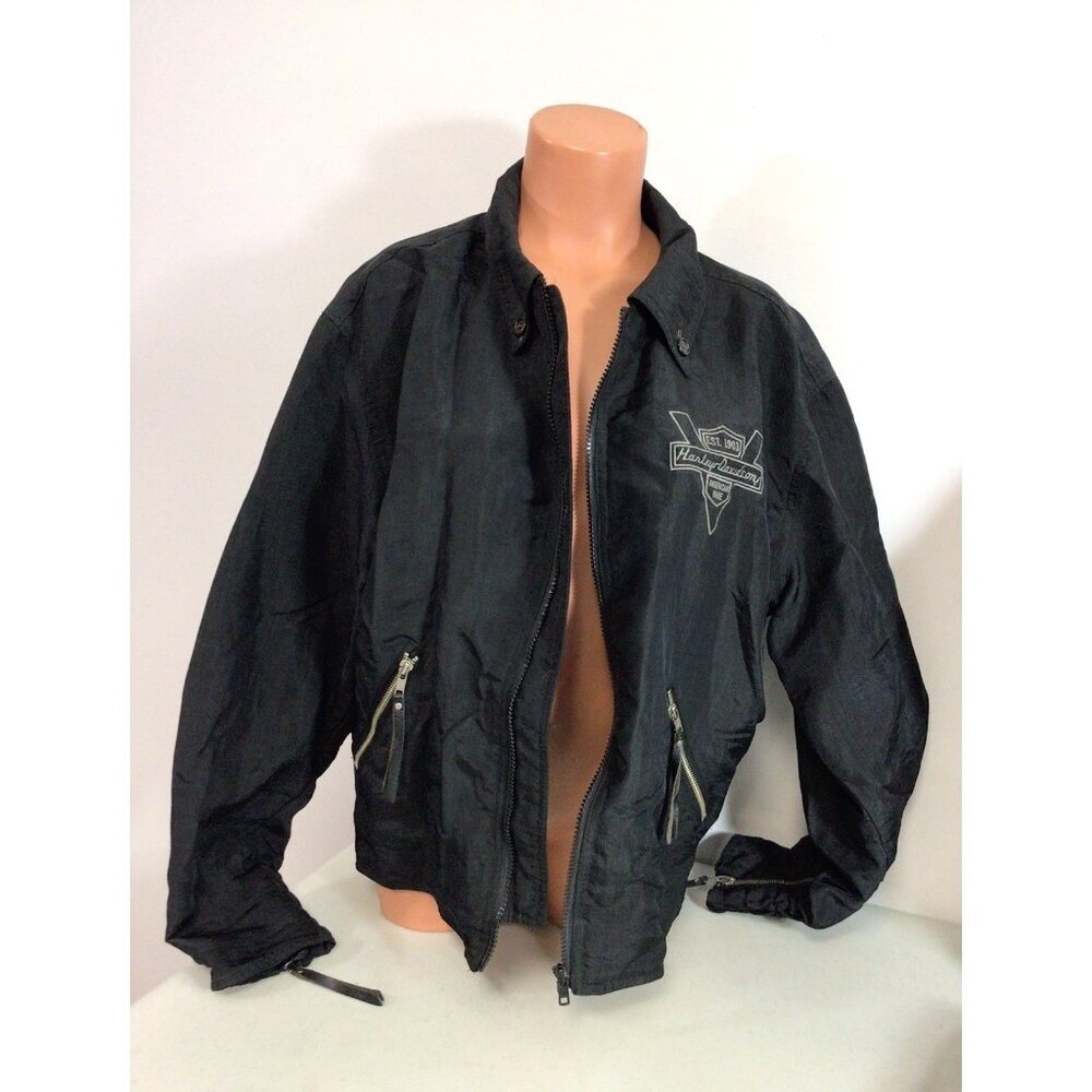 Harley Davidson Satin Jacket Bomber Style Motorcycle Made USA Womens Medium